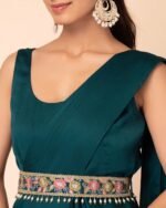 Women Ready to Wear Saree with Attached Blouse & Embroidered Belt - Image 4