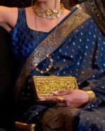 Women Paisley Woven Satin Silk Saree - Image 4